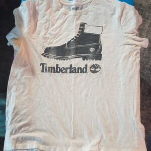 Timberland Cream T-Shirt with Black Boot Graphic
